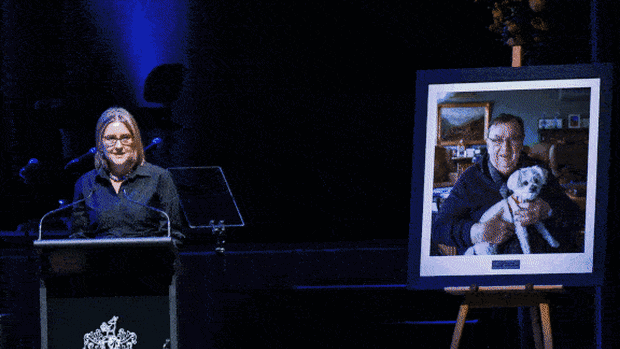 Harold Mitchell’s state memorial service at Hamer Hall on Monday.