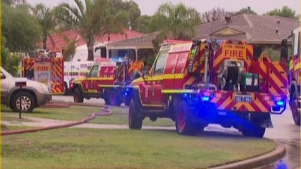 The Ballajura street was cordoned off on Sunday night.