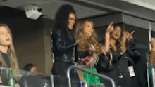 Beyoncé, Kelly Rowland and Michelle Williams reunited at a Jay-Z concert in LA.