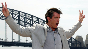 Pierce Brosnan, pictured here in Sydney for the launch of Die Another Day in 2002, played James Bond in four movies before being replaced by Daniel Craig. 
