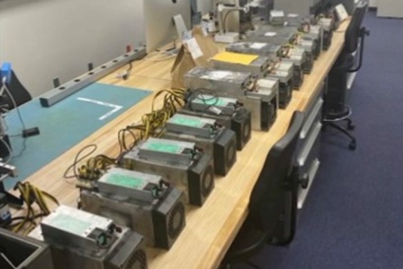 Cryptocurrency mining operation in school.