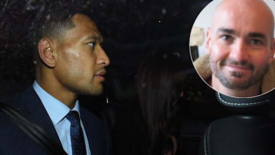 A hellish episode for many LGBTIQ people ... Israel Folau ans James May (inset).