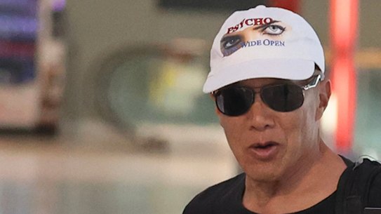 Charlie Teo was spotted at Sydney Airport on Thursday, sporting a cap with the logo ‘Psycho: Eyes Wide Open’.