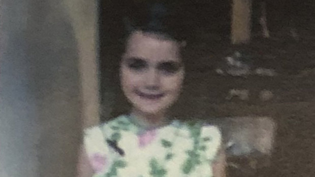 Courtney as a little girl, pictured in the memorial booklet handed to mourners. 