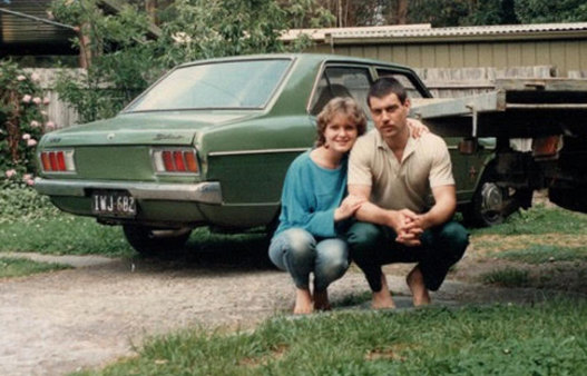 Michelle and Tony Currie with her getaway car.