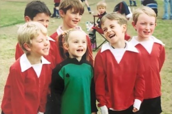 Ellie Carpenter playing junior soccer.