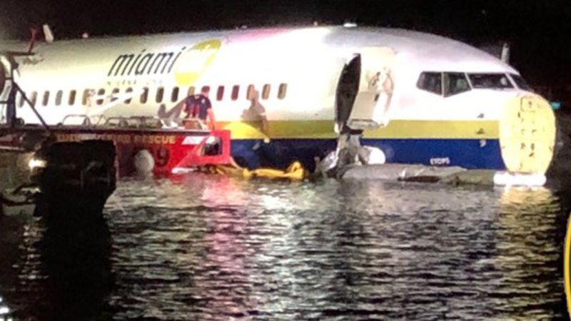 Image result for boeing plane plunges into a river