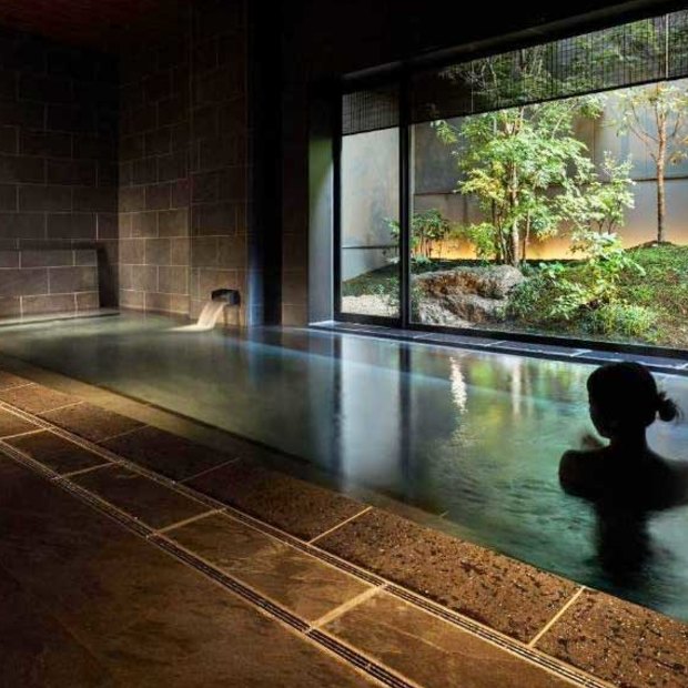 Luxury ryokan-style hotel Yuen Bettei Daita, with guest hot springs.