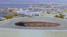 Planes fly over Cape Town Stadium.