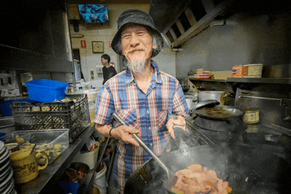 Kok Hem Chee in the kitchen at Toi Shan in Bendigo, one of Australia’s oldest Chinese restaurants.