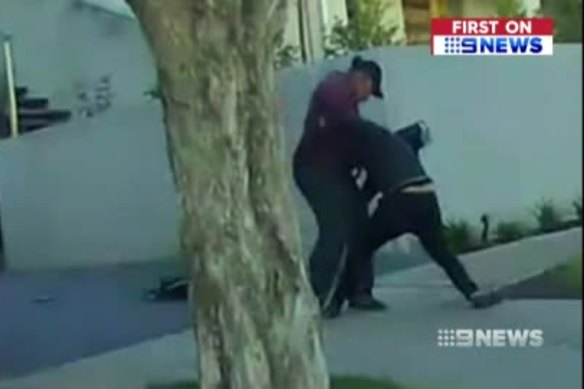 Footage of Jonathan Dick allegedly attacking his former school friend David Cammarata in Keilor last year. 