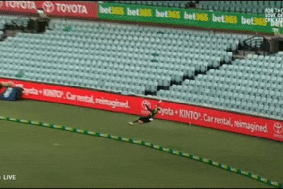 Steve Smith hit on the head.