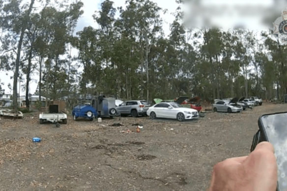 Queensland police seized more than 30 allegedly stolen vehicles and firearms at a Pallara property, in Brisbane’s south.