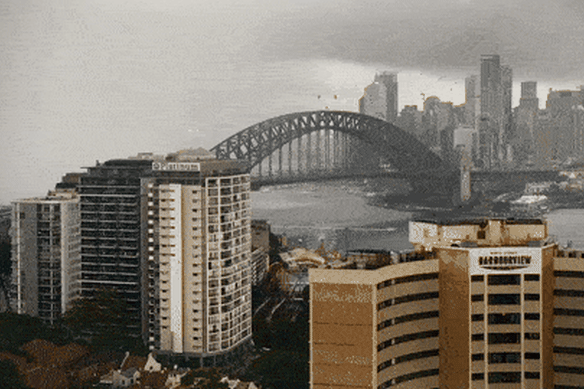A time-lapse video captures the storm sweeping through Sydney on Monday.