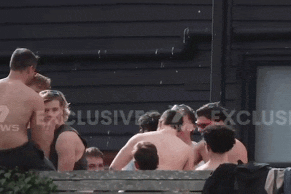 Some of the footage Channel Seven showed of the Richmond players.
