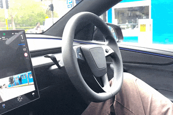Tesla’s self-driving in action.
