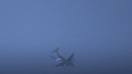 Food drop over Gaza beach.