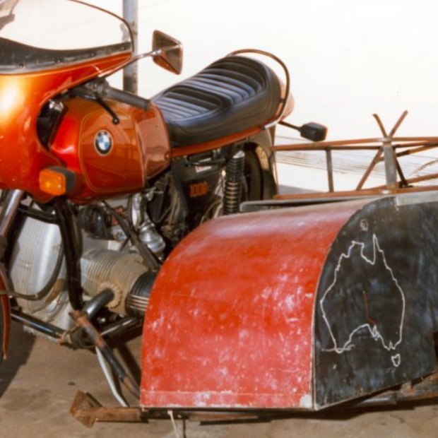 The red motorcycle driven by Tim Thomson.