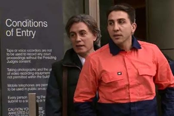 Solicitor Joseph Acquaro (left) with his then client Rocco Arico outside court in 2015.