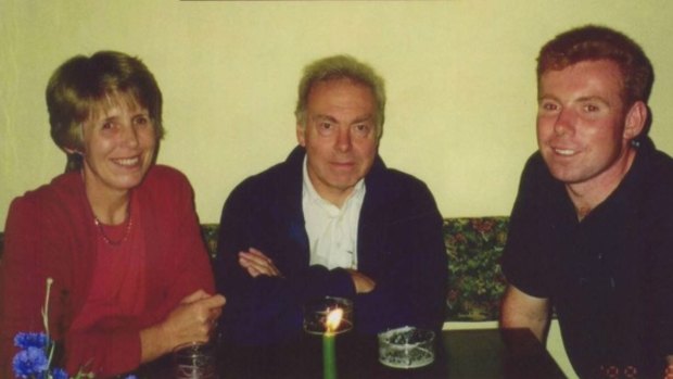 Steven Goldsmith with his parents David and Lesley Goldsmith, who live in Britain.