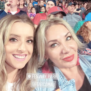 Stephenie Rodriguez with her best friend Liz Beath at the baseball in Boston two days before she collapsed from the infection.