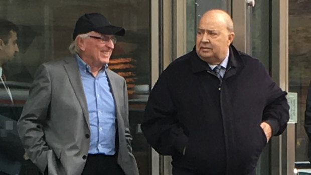 Nabil Grege, right, and co-accused, Michael Buric, left, outside the County Court.