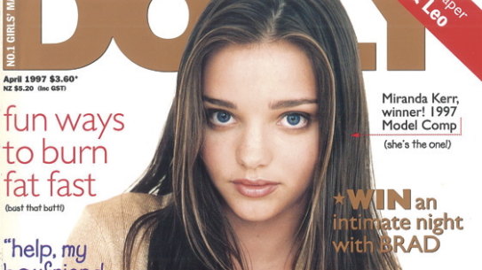 A 13-year-old Miranda Kerr on the cover of Dolly.