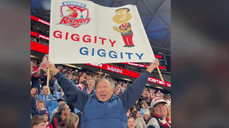 The ‘Roosters family’ guy with the NRL’s most confusing banner