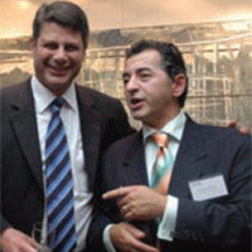 Former Victorian premier Steve Bracks and George Stamas in 2007.