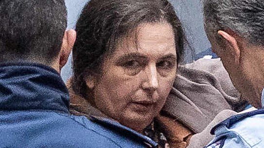 Convicted triple-murderer Erin Patterson arriving at the Supreme Court of Victoria in Melbourne on Monday.