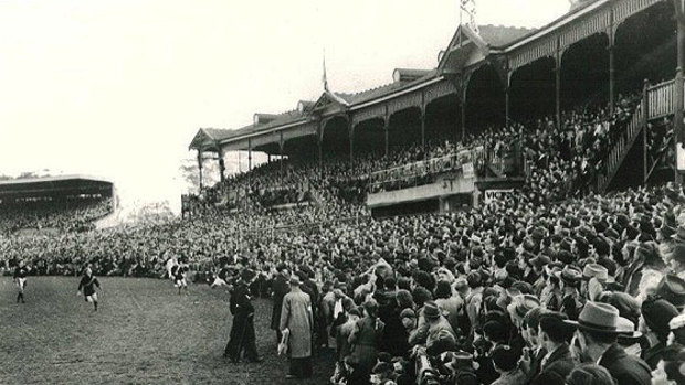 The crowd at the 1949 King's birthday match. 
