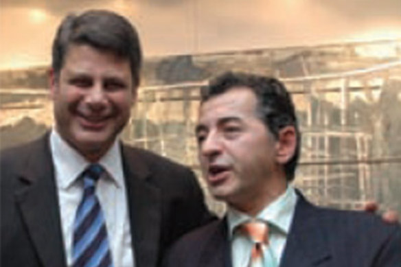 Then premier Steve Bracks and cleaning mogul and one-time Labor donor George Stamas.