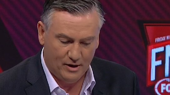 Eddie McGuire is under fire for an on-air gaffe during an AFL match between the Sydney Swans' and the Adelaide Crows.
