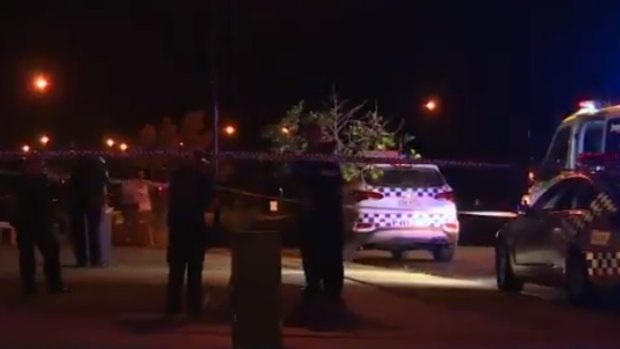 The scene in the Rockhampton suburb of Norman Gardens after the fatal shooting.
