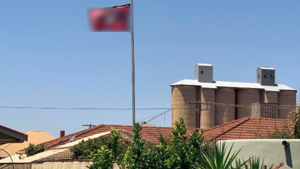 A Nazi flag flying over a home in the Victorian town of Beulah last year.