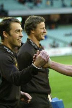 Alastair Clarkson and Damien Hardwick in 2005, when they were both at Hawthorn.