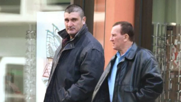 Jan Visser (right) seen in an AFP surveillance photo in Melbourne with crime figure Pasquale Barbaro.