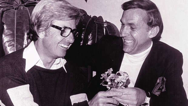 A failed reconciliation between Rogers and Laws, who presented his foe with a posy of flowers in 1977.