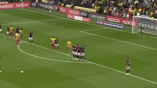 Nestory Irankunda scores another free kick for Watford.