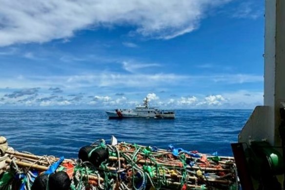The US Coast Guard Cutter Oliver Henry on patrol near Kiribati.