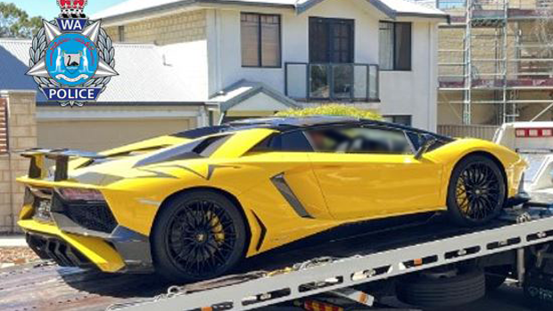 A Lamborghini Aventadore is seized by WA Police after its owner was caught speeding,