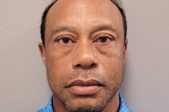 Tiger Woods at the Martin County Sheriff’s Office after being arrested.