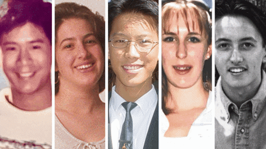 Now and then: Roger Chen, Lyria Bennett, Eddie Woo, Melissa James, Dave Sharma. 