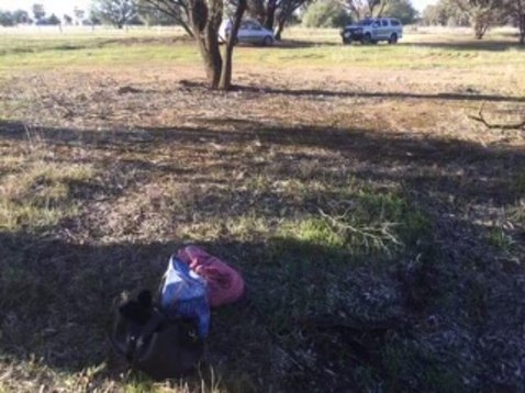 Colleen South’s belongings near where her car was found abandoned.