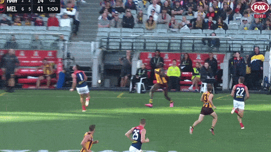 Mabior Chol and Steven May clash at the MCG. Round two.