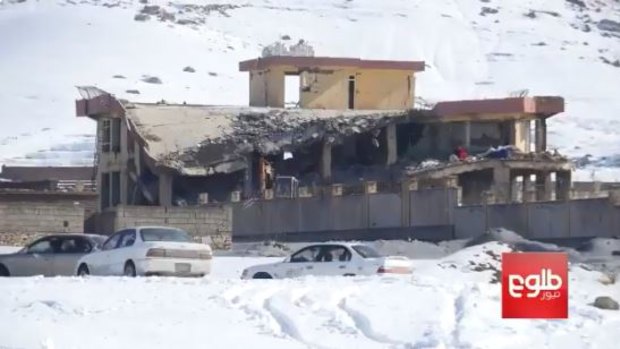 A damaged building on Monday after a militant assault on a training centre in Wardak Province run by the Afghan intelligence agency.