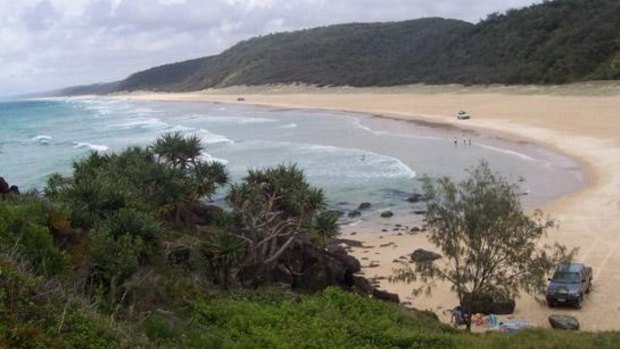 Teewah Beach, north of Noosa, where a teen was seriously injured on Friday.