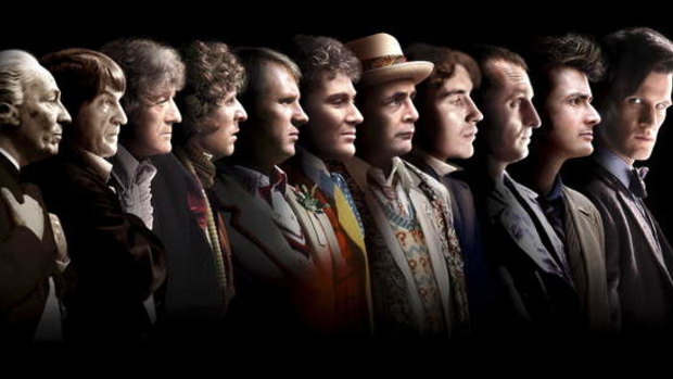 At a time when there were just 11 Doctors, actor Sylvester McCoy, seventh from the left.