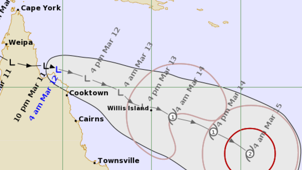 The tropical low across far north Queensland is expected to develop into a cyclone by Saturday morning.