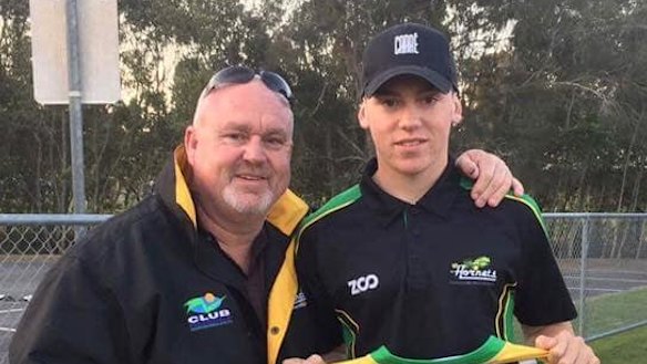 Jack Beasley, pictured with his father Brett, died in 2019 after he was stabbed during a fight.